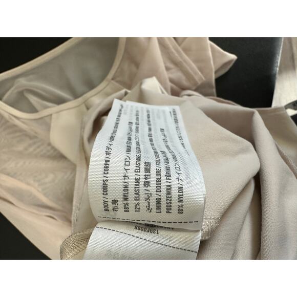 Abercrombie & Fitch Bodysuit Women XL NWOT Cream Nude Long Sleeve Sheer Mesh - Picture 6 of 8